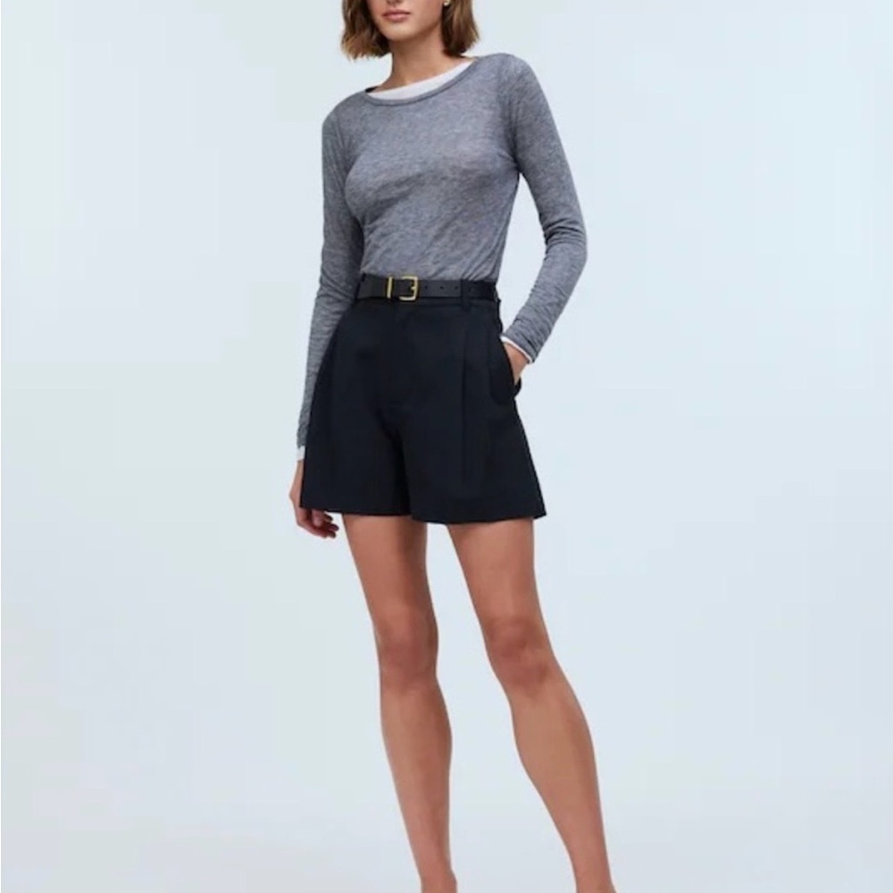 Madewell Black High-Waist Tailored Shorts